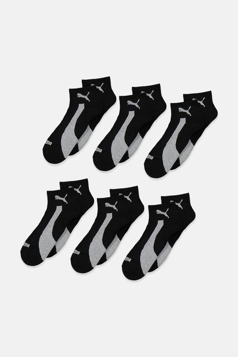 PUMA Men 6 Pairs Quarter Crew Socks, Black and Grey  - Image 2