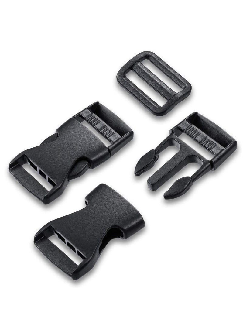 DIY Crafts DIY Crafts Design No 2 Pack Of 10 Pcs Quick Release Buckle Set TriGlide Adjustment Clips with 11 Meter Black Webbing Ribbon W Design No 2 Pack Of 10 Pcs  - Image 2