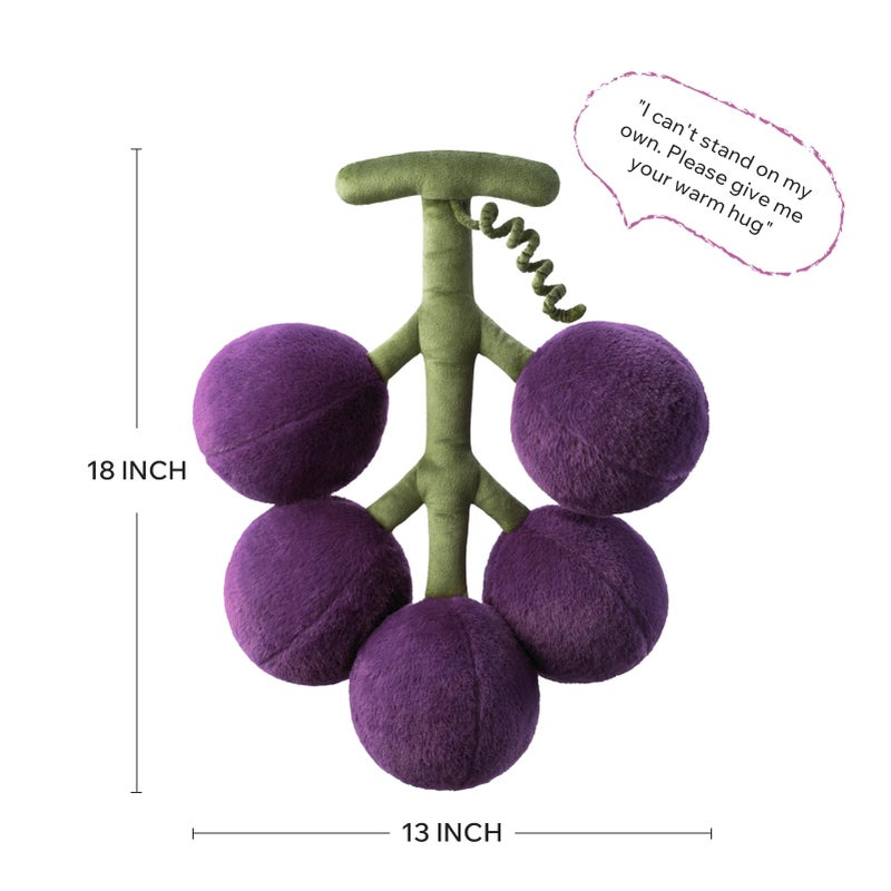 Phantoscope Fruit Shaped Pillows Series Grape Shape Throw Pillow, Fun Home Decor of Fruit Themed Shaped Cushions, Fall Decorative Shaped Pillow for Couch Bed and Chair, Purple, 18 x 13 inches - Image 4