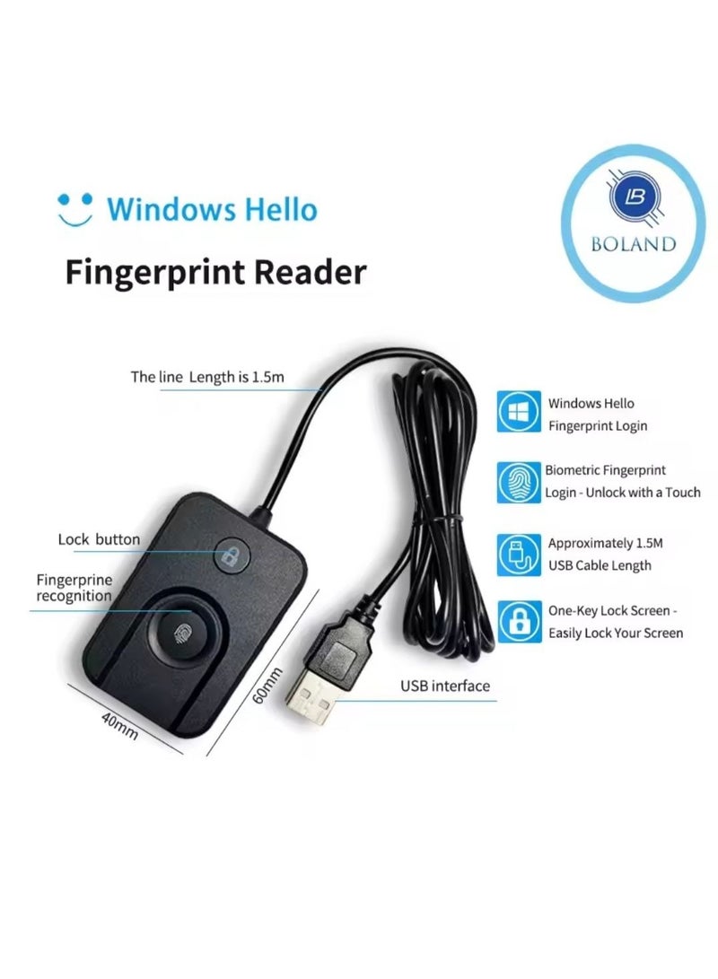 بولند قارئ بصمات الاصابع FP100 يو اس بي من بولند جهاز ماسح بصمة الاصبع البيومترية - Image 2