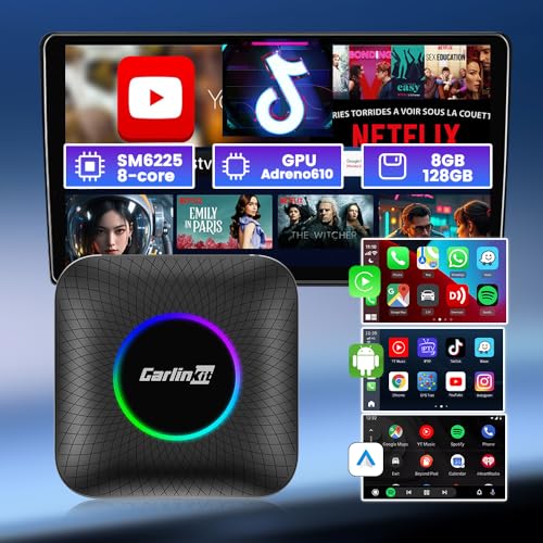 CarlinKit Tbox Wireless CarPlay Adapter for Netflix YouTube TikTok Streaming SM6225 8Core 8GB128GB - Image 3