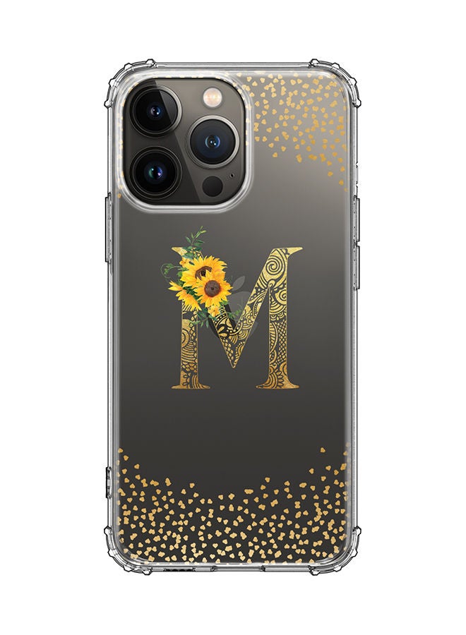 Stylizedd Monogram Design Classic Clear Cover for Apple iPhone 13 Pro Case Soft TPU Gel Thin Transparent Flexible Cover - M - Image 1