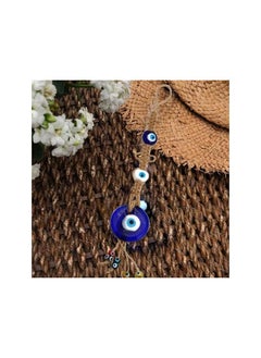 The Bros Blue Evil Eye Decoration, Blue Glass Turkish Greek Nazar Amulet Good Luck Protection Handmade Hanging Ornament for Home Office Garden Protection Door Wall Hanging Ornament Blessing Decor  - Image 2