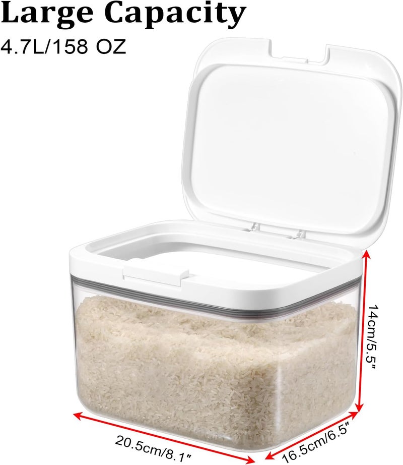 Kokone Flour Storage Container Airtight Rice Container for Kitchen Plastic Rice Dispenser with Lid & Cup Practical Food Storage Container for Grain Sugar Oatmeal Laundry Pods Dishwasher Pods - Image 3