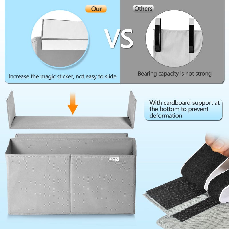 BYXEPA Desk Storage Bag, Table Storage Organizer For Computer, Gaming Desk, Dorm, Study Work Table (Grey) - Image 4