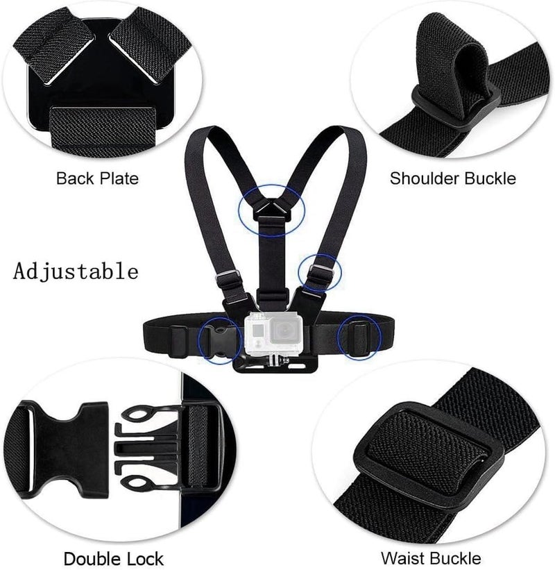 eCostConnection ACUVAR Chest Mount Strap Harness Chesty Body Mount Compatible with GoPro Hero 12, 11, 10, 9, 8, 7, 6, 5, 4, Session, 3+, 3, 2, 1, Max, Hero (2018), AKASO, DJI Osmo Action Cameras Microfiber Cloth - Image 5