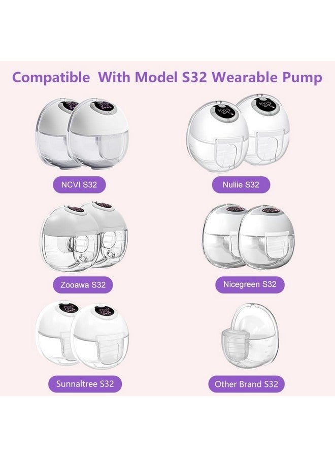IVARONAL 27mm Full S32 Breast Pump Set with 27mm Flange for NCVI NICEGREEN Nuliie Zooawa Sunnaltree Wearable Breast Pump, Duckbill Valve Diaphragm Flange Collector Replacement Parts for S32 Breast Pump - Image 2