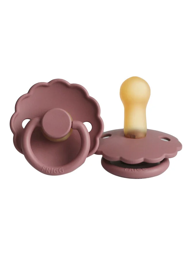 FRIGG Daisy Latex Baby Pacifier, 6-18 Months, Pack of 1, Size 2 - Woodchuck