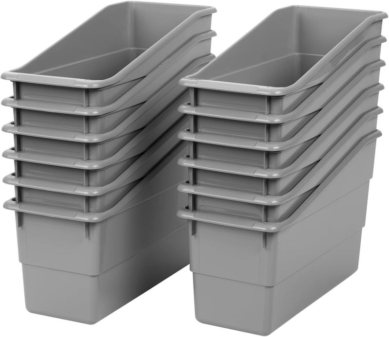 Really Good Stuff Durable Book and Binder Holders 12 Pack - Ideal for Narrow or Vertical Storage Needs - Book, Magazine, File Folder, and Binder Holders - Classroom Organization Made Easy - Image 1