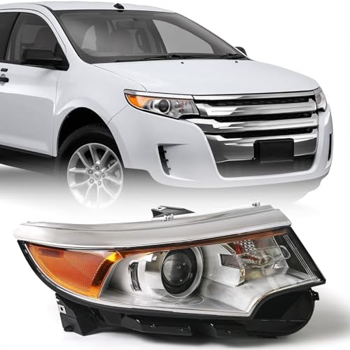 FIONE for Ford Edge Headlight Assembly 2011 2012 2013 2014 Halogen Replacement Projector Headlamp SE SEL Limited Right Passenger Side RH BT4Z13008A - Image 1