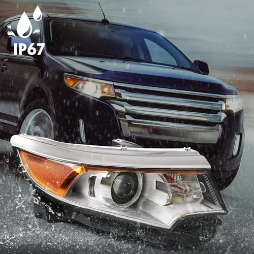 FIONE for Ford Edge Headlight Assembly 2011 2012 2013 2014 Halogen Replacement Projector Headlamp SE SEL Limited Right Passenger Side RH BT4Z13008A - Image 5
