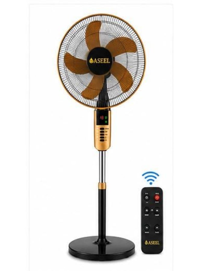ASEEL Remote Control Standing Fan with LED Display | 4 Speed Pedestal Fan | Wide Oscillation | 16 Hour Timer | Adjustable Height | Quiet Electric Fan - Image 1