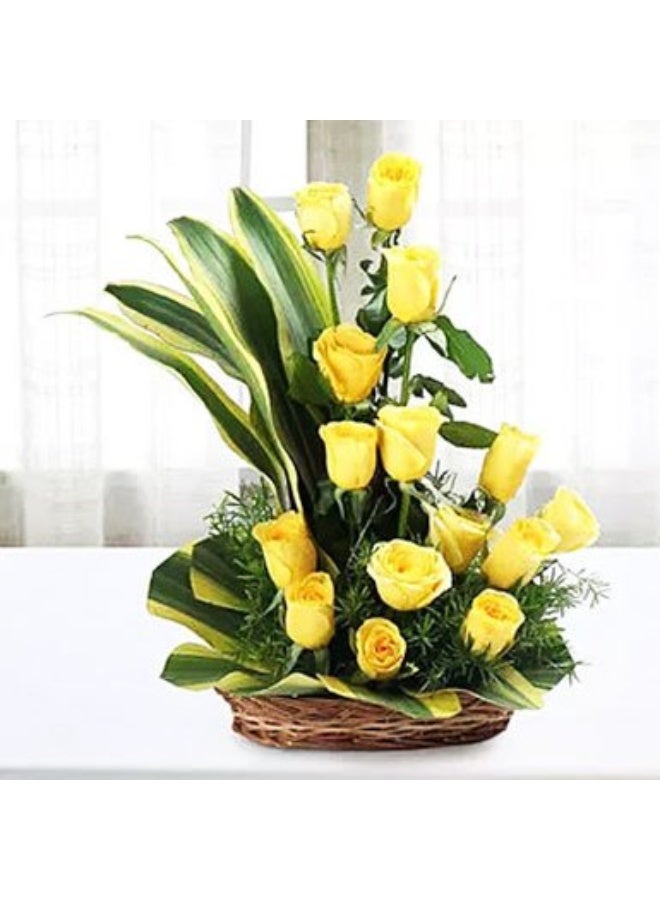 Carmel Flowers Bright Yellow Basket
