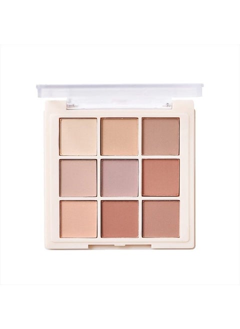 9 Colors Matte Eyeshadow Palette, Highly Pigmented Long Lasting Matte Nude Shimmer Eyeshadow Pallet,Beige Earth Neutral Smoky Waterproof Cosmetic Eye Shadows