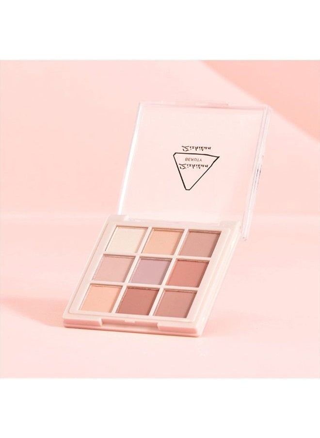 9 Colors Matte Eyeshadow Palette, Highly Pigmented Long Lasting Matte Nude Shimmer Eyeshadow Pallet,Beige Earth Neutral Smoky Waterproof Cosmetic Eye Shadows