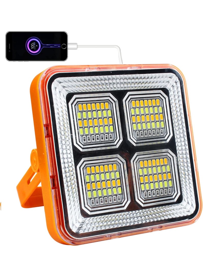 Portable led work solar light 100w, 10000lm solar work light, IP66 waterproof USB portable rechargeable flood light job site lighting for outdoor car repair camping emergency worklight - Image 1