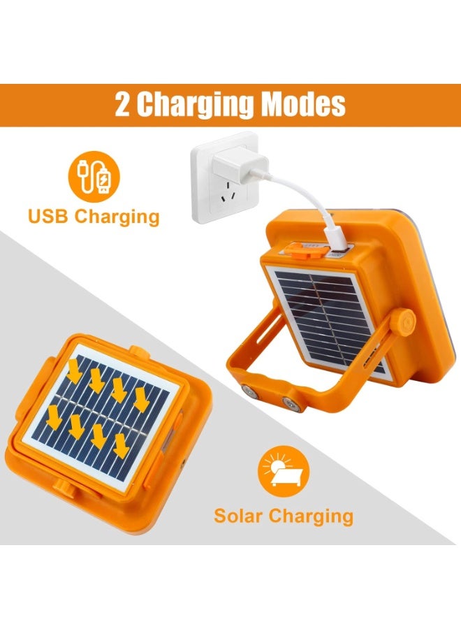 Portable led work solar light 100w, 10000lm solar work light, IP66 waterproof USB portable rechargeable flood light job site lighting for outdoor car repair camping emergency worklight - Image 4