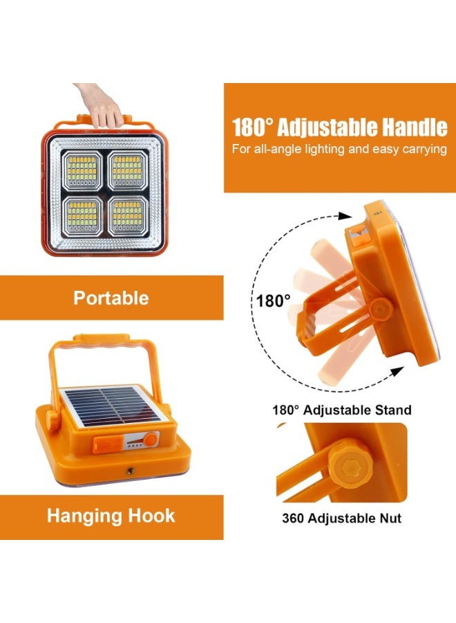 Portable led work solar light 100w, 10000lm solar work light, IP66 waterproof USB portable rechargeable flood light job site lighting for outdoor car repair camping emergency worklight - Image 2