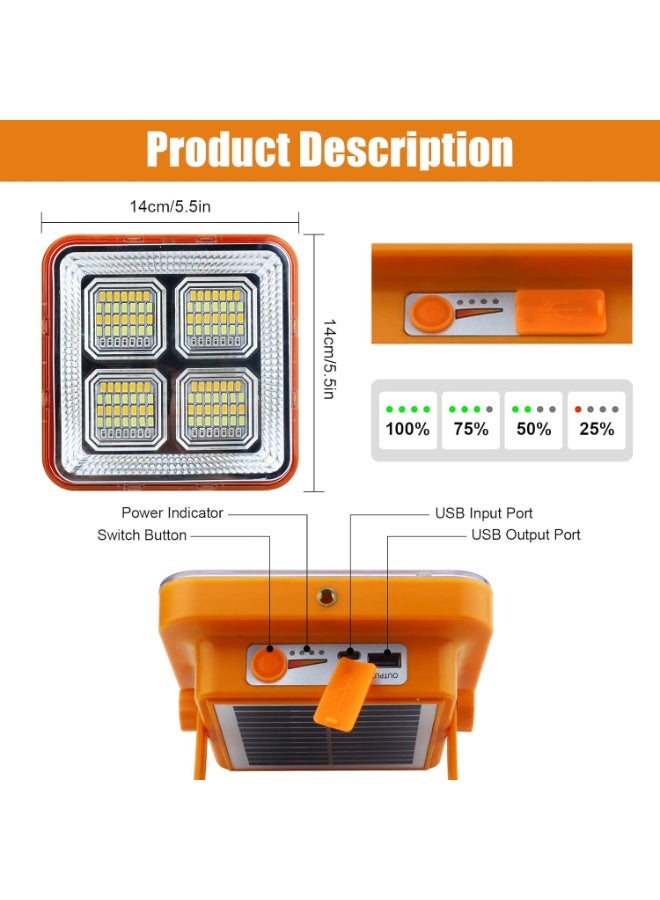 Portable led work solar light 100w, 10000lm solar work light, IP66 waterproof USB portable rechargeable flood light job site lighting for outdoor car repair camping emergency worklight - Image 3