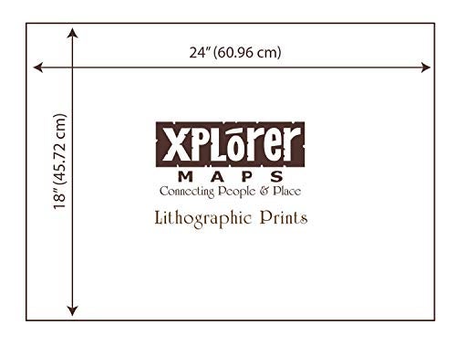 Xplorer Maps USA Map Poster – 18x24 Vintage-Style Lithographic Print with Soy-Based Inks – Made in USA - Image 4