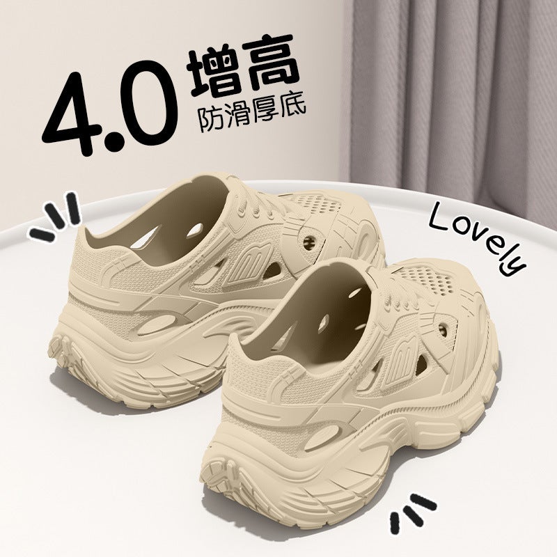 Hole Shoes Men'S And Women'S Summer Outer Wear Thick Sole Deodorant Non-Slip Beach Driving Breathable Sandals And Slippers - Image 3