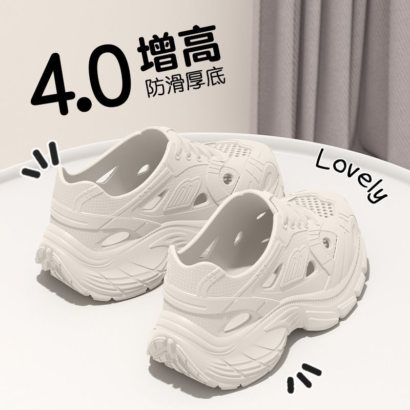 Hole Shoes Men'S And Women'S Summer Outer Wear Thick Sole Deodorant Non-Slip Beach Driving Breathable Sandals And Slippers - Image 2