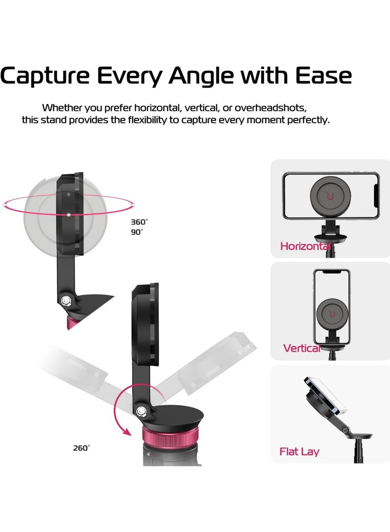 يولانزي حامل ثلاثي القوائم مغناطيسي للهاتف من يولانزي بطول 61 بوصة مع جهاز تحكم عن بعد لاسلكي، حامل هاتف قابل للتمديد، متوافق مع MagSafe، حامل ثلاثي القوائم للهواتف المحمولة لأجهزة iPhone 17 و16 و15 و14 و13 و12 وهواتف Android - Image 5