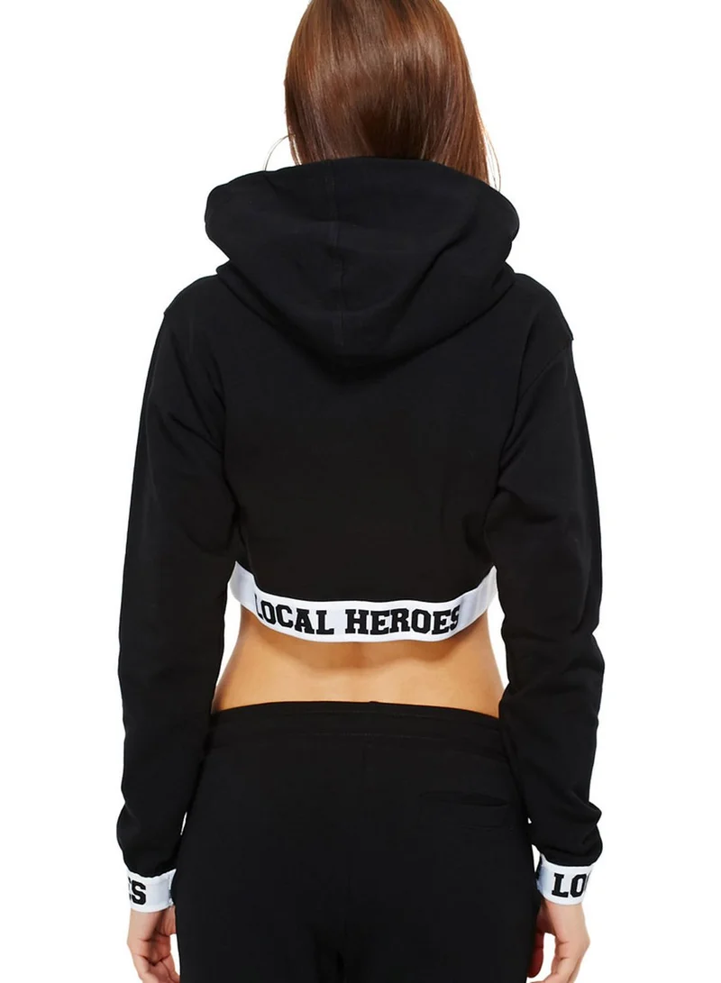 Local Heroes Logo Text Crop Hoodie