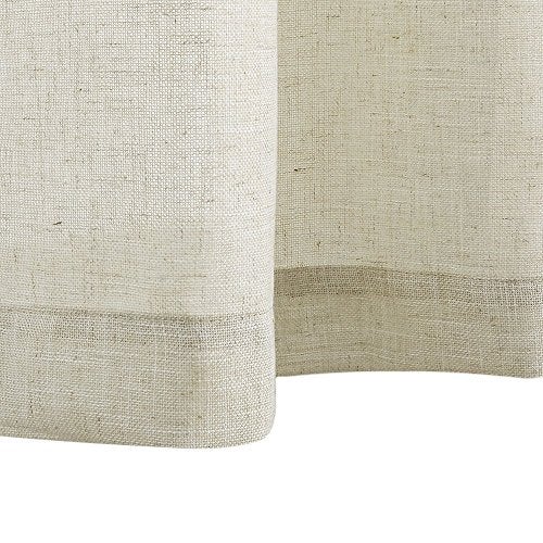 jinchan Valances for Windows Faux Linen Kitchen Valances Farmhouse Country Rustic Small Window Treatments Light Filtering Rod Pocket Curtains Topper for Living Room Bathroom 15 inch 1 Panel Crude - Image 5