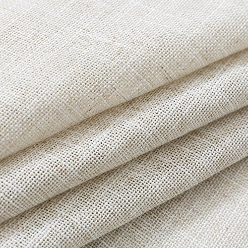 jinchan Valances for Windows Faux Linen Kitchen Valances Farmhouse Country Rustic Small Window Treatments Light Filtering Rod Pocket Curtains Topper for Living Room Bathroom 15 inch 1 Panel Crude - Image 4