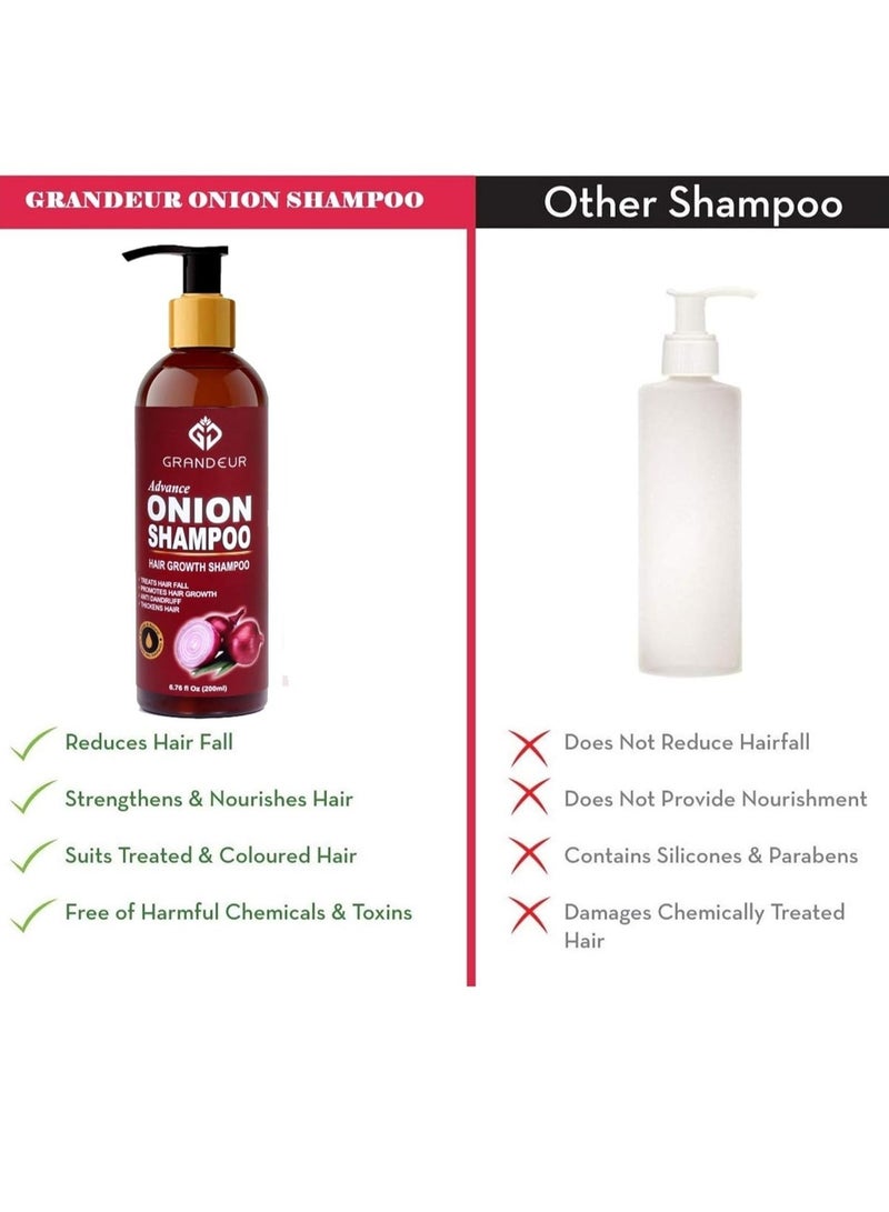 Grandeur PACK OF 2 Onion Shampoo For Hair Growth 200mL - Image 2