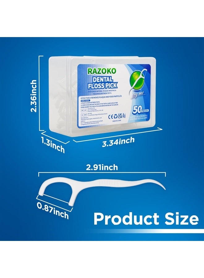 RAZOKO Dental Floss Picks High Toughness Professional Toothpicks Sticks with Portable Case and Dental Picks (200pcs) - Image 2