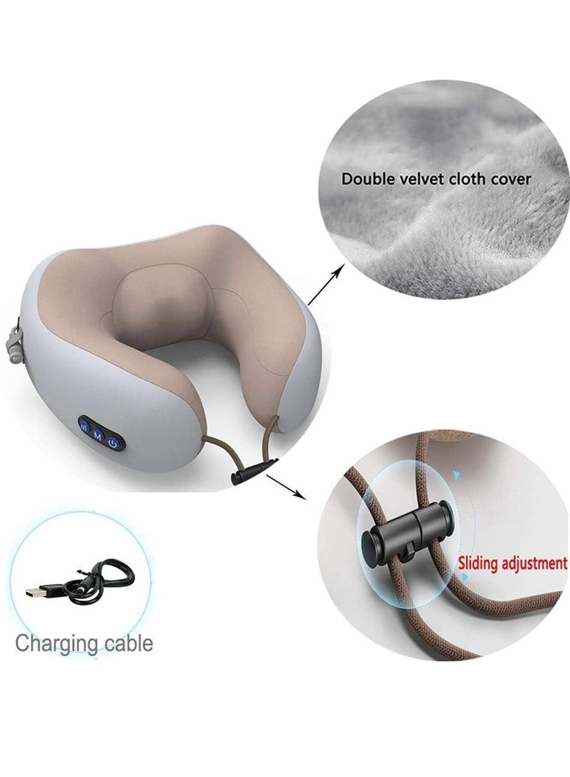 Rechargeable U Shaped Cervical Massage Pillow Neck Massager Vibration Pillow, - Image 5