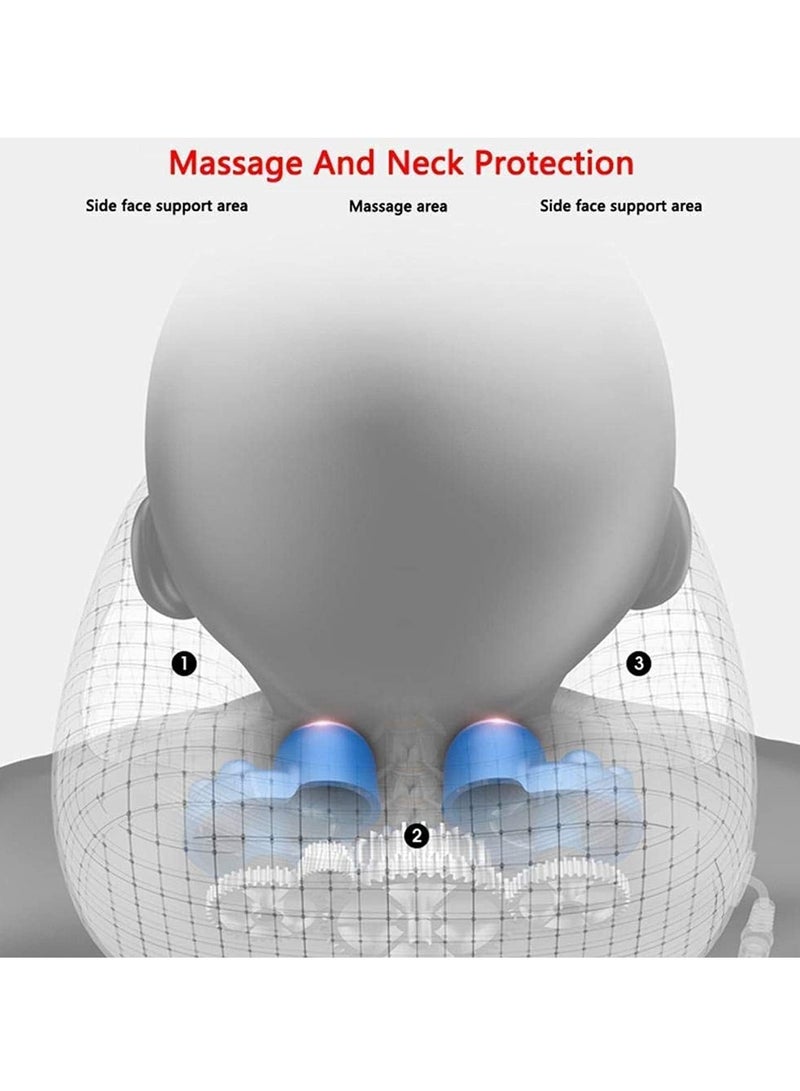 Rechargeable U Shaped Cervical Massage Pillow Neck Massager Vibration Pillow, - Image 4