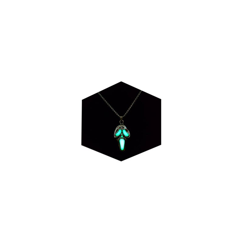 Longita Ghostface Necklace Glow in the Dark Scream Skull Necklaces for Women Men Halloween Necklace Light Up Ghost Face Necklaces Party Jewelry 1pcs - Image 1