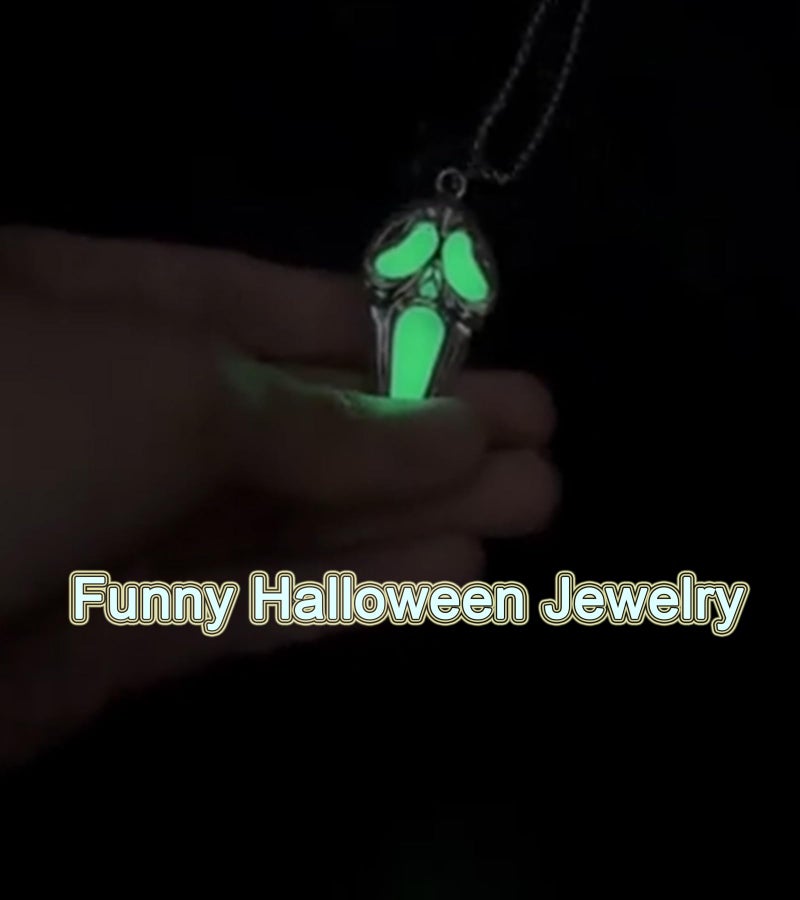 Longita Ghostface Necklace Glow in the Dark Scream Skull Necklaces for Women Men Halloween Necklace Light Up Ghost Face Necklaces Party Jewelry 1pcs - Image 5