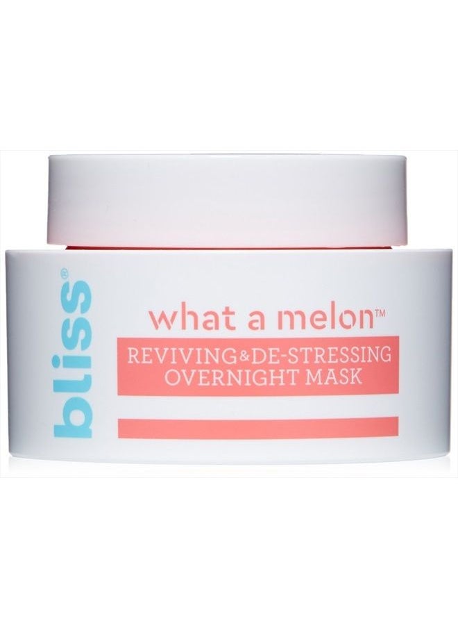 BLISS - What a Melon Overnight Facial Mask - 1.7 Oz - Reviving & De-stressing Overnight Mask - Hydrates, Nourishes, and Softens - All Skin Types - Vegan & Cruelty-Free - Image 1