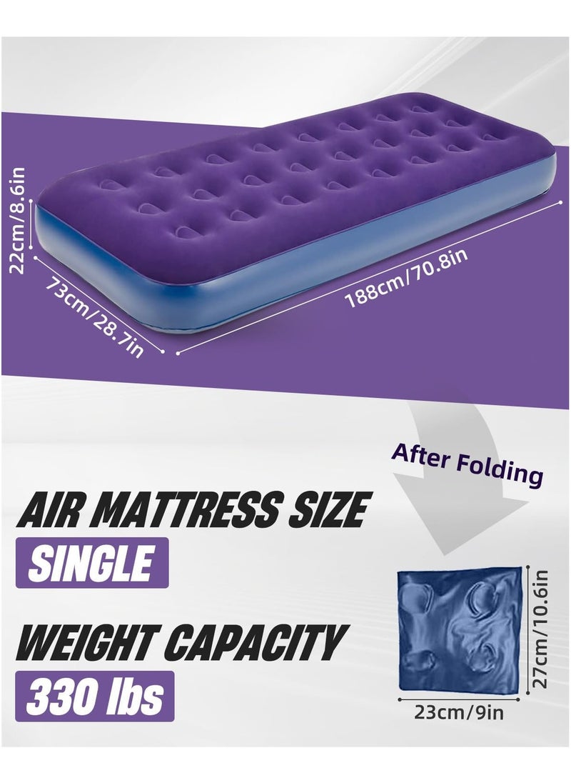 Generic Inflatable Mattress Blow Up Bed Single Camping Mattress  - Image 2