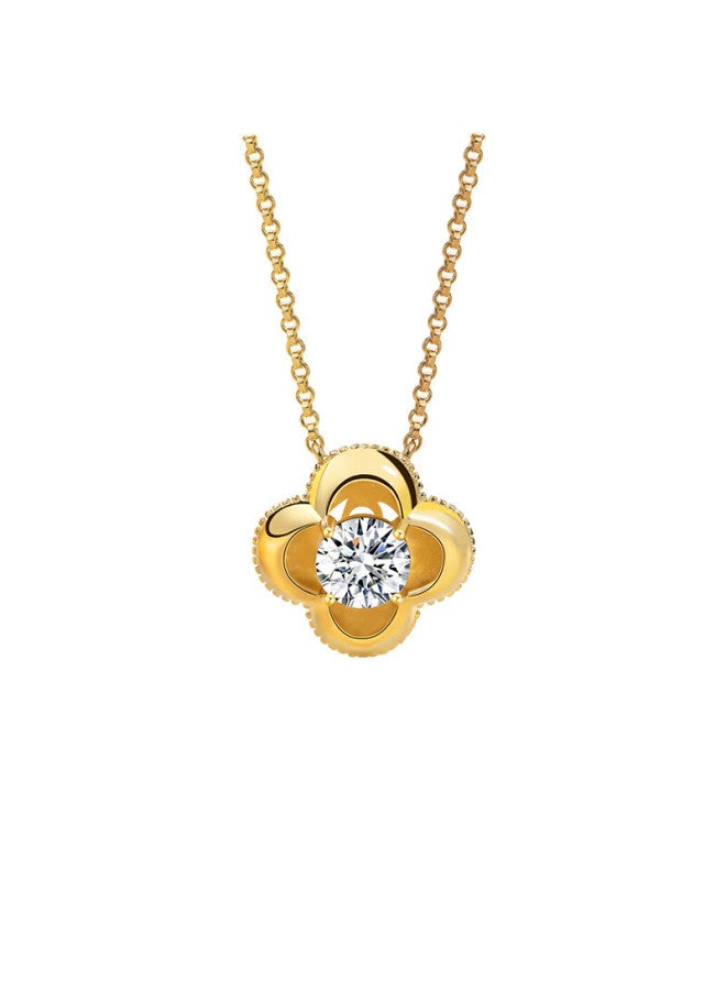 Manhe S925 Silver Four-leaf Clover Moissanite Necklace For Women, New Style Pendant, Birthday Gift For Wife Or Girlfriend - Image 2