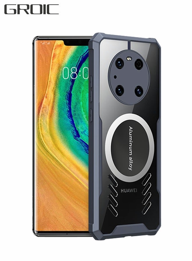 GROIC لهاتف Huawei Mate 40E Pro/Mate 40 Pro مقاس 6.76 بوصة، جراب شفاف واقٍ مع حلقة مغناطيسية، متوافق مع ملحقات مبرد الألعاب، جراب جرافيت ألكين مغناطيسي فائق النحافة لمبرد السيارة - Image 1