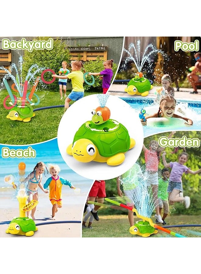 بيوينتي 4-في-1 سلاحف رذاذ الماء للأطفال ألعاب في الهواء الطلق مع حلزون حلقة رذاذ رمي لعبة القبض على الكرة وعقبة لعب ألعاب الفناء الخلفي لعب الماء رذاذ هدايا للفتيان والبنات 3-8 (4-في-1) - Image 4
