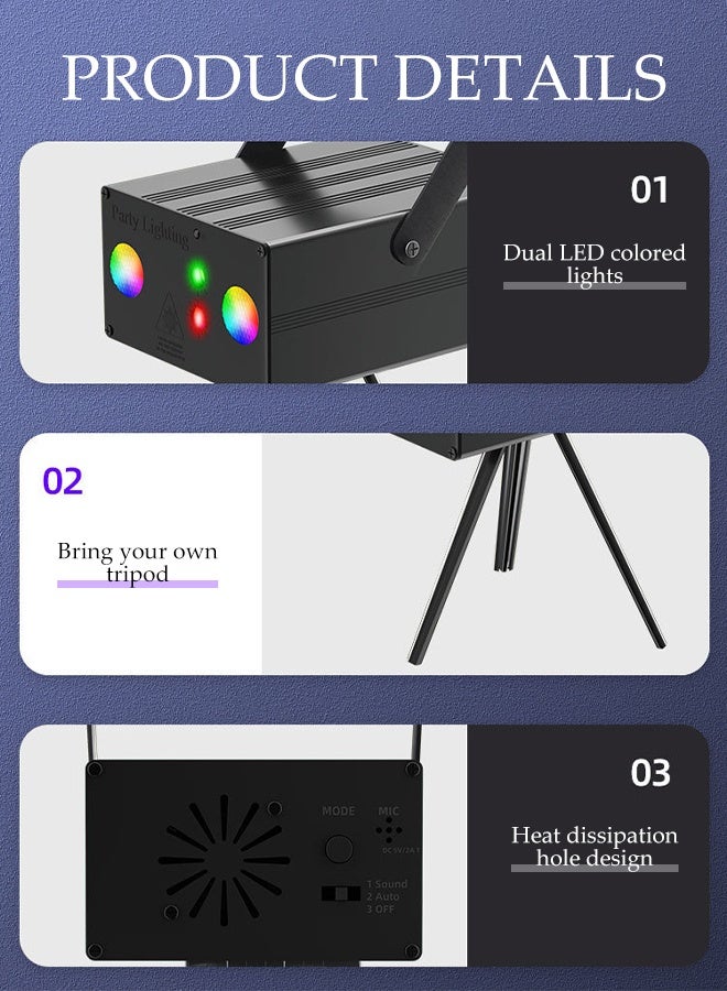 DUNISO Party Lights,Disco Party Lights, Strobe Stage Light,Sound Activated Llights Projector with Remote Control,for Parties Bar Birthday Wedding Holiday Event Live Show Xmas Decorations Lights - Image 4