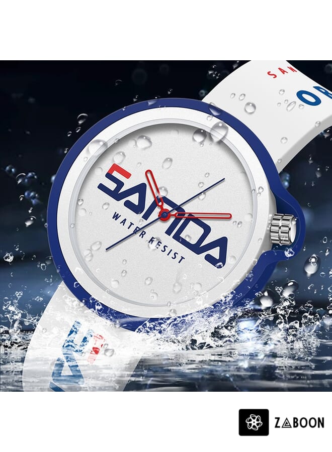 Zaboon ساعة رياضية كوارتز بسوار سيليكون SANDA 3200 للرجال والنساء - Image 5