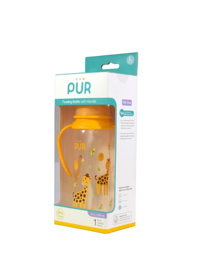 Pur Shape bottle with handle 9Oz/250ml - Yellow - Image 4