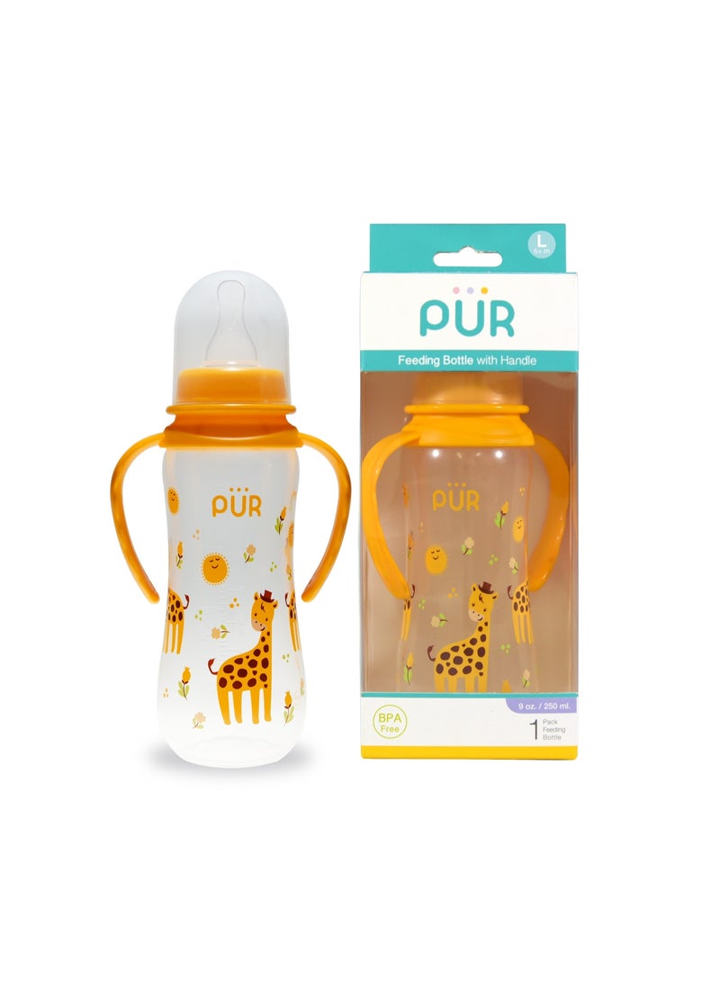 Pur Shape bottle with handle 9Oz/250ml - Yellow - Image 3
