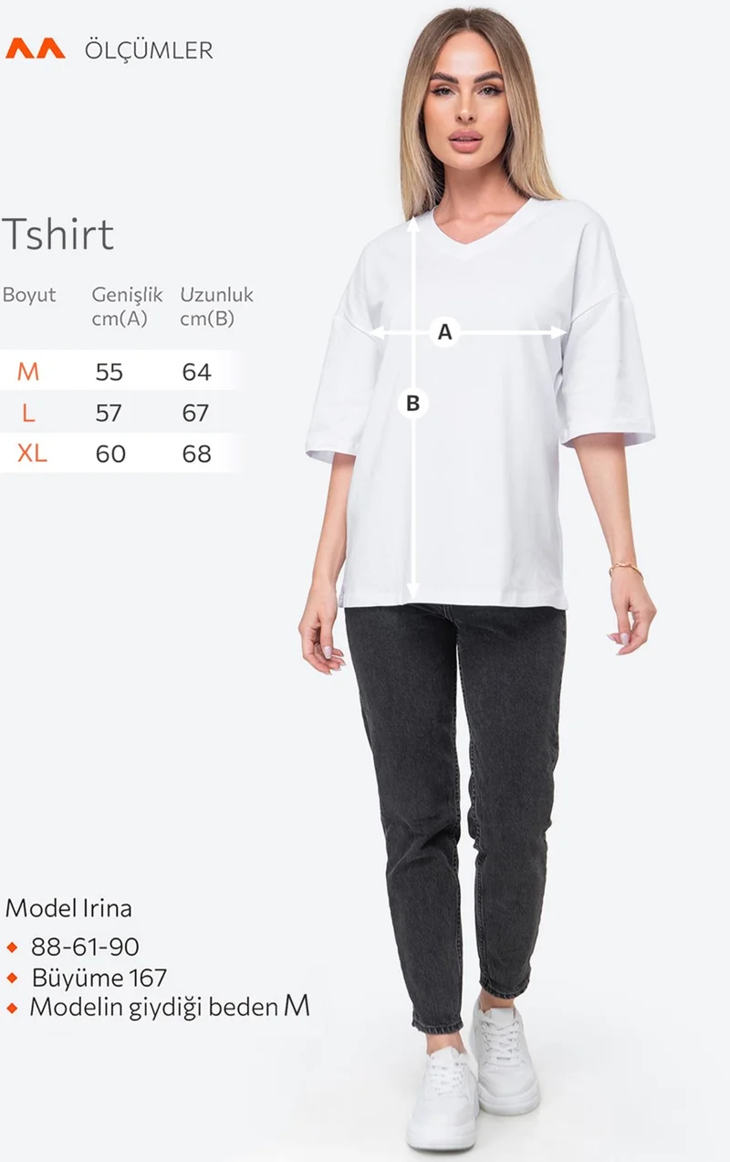 Happyfox Cotton Women's V-Neck Oversize T-Shirt White