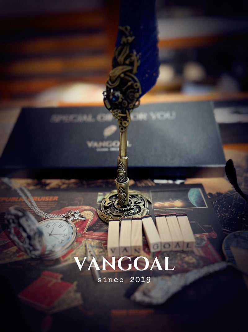 VANGOAL Peacock Feather Pen and Ink Set with Gift Box, Vintage Quill Pen for Writing, Calligraphy Pen Set for Office Supplies, Birthday, Wedding, Christmas Gift (Green - Peacock Feathers) - Image 5