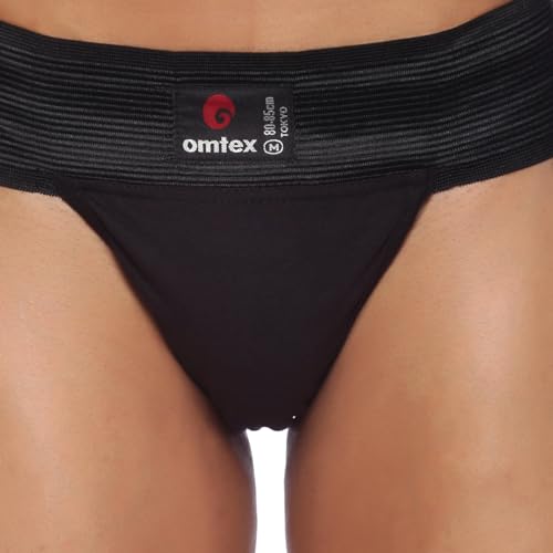 omtex Men's Athletic Tokyo Cotton Stretchable Supporter Back Covered with Cup Pocket, Ideal for Workout and Sports Quick Dry Moisture Wicking Underwear (Pack of 2), Black, Large - Image 3