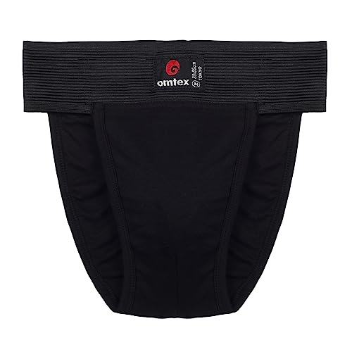 omtex Men's Athletic Tokyo Cotton Stretchable Supporter Back Covered with Cup Pocket, Ideal for Workout and Sports Quick Dry Moisture Wicking Underwear (Pack of 2), Black, Large - Image 4