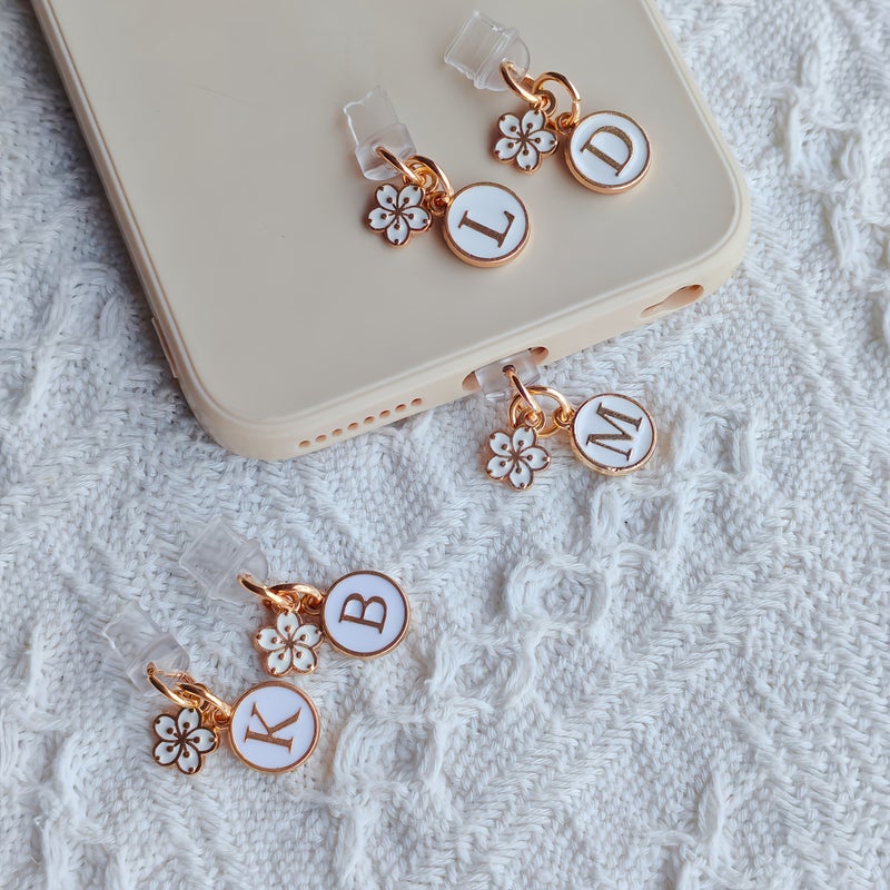 A New Cute Flower And Letter Phone Dust Plug With Type C Cherry Blossoms Port Cover For Phone Decoration - Image 5